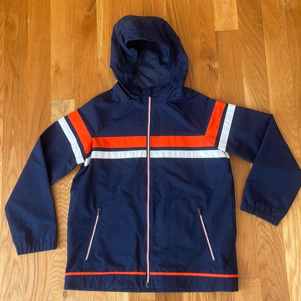 Lands End Kids rain jacket coat parka waterproof packable raincoat boys hooded